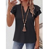 image:imageANRABESS Womens Tops Dressy Casual Blouse Flutter Short Sleeve ShirtsBlack