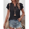 image:imageANRABESS Womens Tops Dressy Casual Blouse Flutter Short Sleeve ShirtsBlack