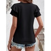 image:imageANRABESS Womens Tops Dressy Casual Blouse Flutter Short Sleeve ShirtsBlack