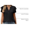 image:imageANRABESS Womens Tops Dressy Casual Blouse Flutter Short Sleeve ShirtsBlack
