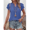 image:imageANRABESS Womens Tops Dressy Casual Blouse Flutter Short Sleeve ShirtsBlue