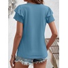 image:imageANRABESS Womens Tops Dressy Casual Blouse Flutter Short Sleeve ShirtsBlue Green