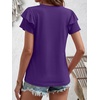 image:imageANRABESS Womens Tops Dressy Casual Blouse Flutter Short Sleeve ShirtsDeep Purple
