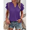 image:imageANRABESS Womens Tops Dressy Casual Blouse Flutter Short Sleeve ShirtsDeep Purple