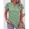 image:imageANRABESS Womens Tops Dressy Casual Blouse Flutter Short Sleeve ShirtsGreen Floral Print