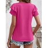 image:imageANRABESS Womens Tops Dressy Casual Blouse Flutter Short Sleeve ShirtsHot Pink