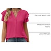 image:imageANRABESS Womens Tops Dressy Casual Blouse Flutter Short Sleeve ShirtsHot Pink