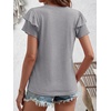 image:imageANRABESS Womens Tops Dressy Casual Blouse Flutter Short Sleeve ShirtsLight Grey