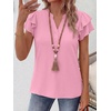 image:imageANRABESS Womens Tops Dressy Casual Blouse Flutter Short Sleeve ShirtsLight Pink