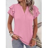 image:imageANRABESS Womens Tops Dressy Casual Blouse Flutter Short Sleeve ShirtsLight Pink