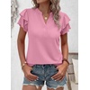 image:imageANRABESS Womens Tops Dressy Casual Blouse Flutter Short Sleeve ShirtsLight Pink