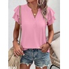 image:imageANRABESS Womens Tops Dressy Casual Blouse Flutter Short Sleeve ShirtsLight Pink