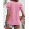 image:imageANRABESS Womens Tops Dressy Casual Blouse Flutter Short Sleeve ShirtsLight Pink