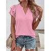image:imageANRABESS Womens Tops Dressy Casual Blouse Flutter Short Sleeve ShirtsLight Pink