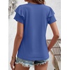 image:imageANRABESS Womens Tops Dressy Casual Blouse Flutter Short Sleeve ShirtsNavy Blue