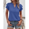 image:imageANRABESS Womens Tops Dressy Casual Blouse Flutter Short Sleeve ShirtsNavy Blue