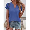 image:imageANRABESS Womens Tops Dressy Casual Blouse Flutter Short Sleeve ShirtsNavy Blue