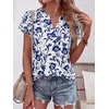 image:imageANRABESS Womens Tops Dressy Casual Blouse Flutter Short Sleeve ShirtsNavy Blue Floral