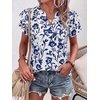 image:imageANRABESS Womens Tops Dressy Casual Blouse Flutter Short Sleeve ShirtsNavy Blue Floral