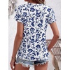 image:imageANRABESS Womens Tops Dressy Casual Blouse Flutter Short Sleeve ShirtsNavy Blue Floral