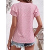 image:imageANRABESS Womens Tops Dressy Casual Blouse Flutter Short Sleeve ShirtsPink White Dot