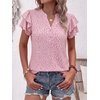 image:imageANRABESS Womens Tops Dressy Casual Blouse Flutter Short Sleeve ShirtsPink White Dot