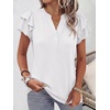 image:imageANRABESS Womens Tops Dressy Casual Blouse Flutter Short Sleeve ShirtsWhite