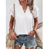 image:imageANRABESS Womens Tops Dressy Casual Blouse Flutter Short Sleeve ShirtsWhite