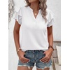 image:imageANRABESS Womens Tops Dressy Casual Blouse Flutter Short Sleeve ShirtsWhite