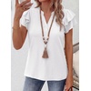image:imageANRABESS Womens Tops Dressy Casual Blouse Flutter Short Sleeve ShirtsWhite