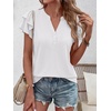 image:imageANRABESS Womens Tops Dressy Casual Blouse Flutter Short Sleeve ShirtsWhite