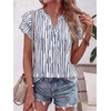 image:imageANRABESS Womens Tops Dressy Casual Blouse Flutter Short Sleeve ShirtsWhite Blue Stripe