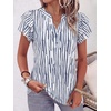 image:imageANRABESS Womens Tops Dressy Casual Blouse Flutter Short Sleeve ShirtsWhite Blue Stripe