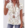 image:imageANRABESS Womens Tops Dressy Casual Blouse Flutter Short Sleeve ShirtsWhite Floral Print