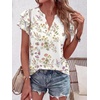 image:imageANRABESS Womens Tops Dressy Casual Blouse Flutter Short Sleeve ShirtsWhite Floral Print