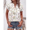 image:imageANRABESS Womens Tops Dressy Casual Blouse Flutter Short Sleeve ShirtsWhite Floral Print