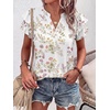 image:imageANRABESS Womens Tops Dressy Casual Blouse Flutter Short Sleeve ShirtsWhite Floral Print