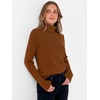 image:imageANRABESS Womens Turtleneck Wool Blend Lightweight SweatersDark Caramel