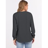 image:imageANRABESS Womens Waffle Knit Henley Top Long Sleeve ShirtsDark Grey