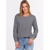 image:imageANRABESS Womens Waffle Knit Henley Top Long Sleeve ShirtsGrey