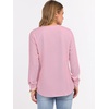 image:imageANRABESS Womens Waffle Knit Henley Top Long Sleeve ShirtsLight Pink