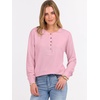 image:imageANRABESS Womens Waffle Knit Henley Top Long Sleeve ShirtsLight Pink