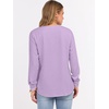 image:imageANRABESS Womens Waffle Knit Henley Top Long Sleeve ShirtsLight Purple