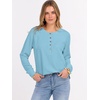 image:imageANRABESS Womens Waffle Knit Henley Top Long Sleeve ShirtsSky Blue