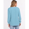image:imageANRABESS Womens Waffle Knit Henley Top Long Sleeve ShirtsSky Blue