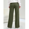 image:imageANRABESS Womens Waffle Knit Wide Leg Lounge PantsArmy Green