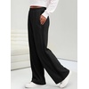 image:imageANRABESS Womens Waffle Knit Wide Leg Lounge PantsBlack