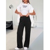 image:imageANRABESS Womens Waffle Knit Wide Leg Lounge PantsBlack