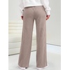 image:imageANRABESS Womens Waffle Knit Wide Leg Lounge PantsMocha