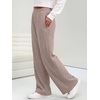 image:imageANRABESS Womens Waffle Knit Wide Leg Lounge PantsMocha